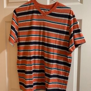 orange striped shirt